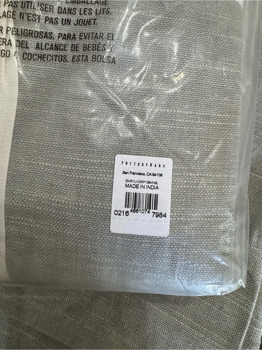 NEW Pottery Barn Mineral Blue Emery Linen Curtains